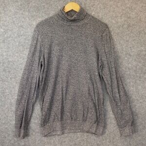 Roll Neck Thin Sweater Mens‎ S Gray Melange Soft Slim Slouchy Academia NEW LOOK